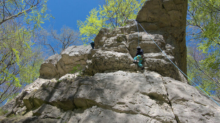 Li am Kinaststein | © Klettergruppe